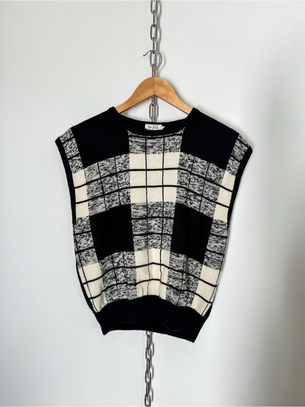 Vintage Tan Jay Plaid Sweater Vest